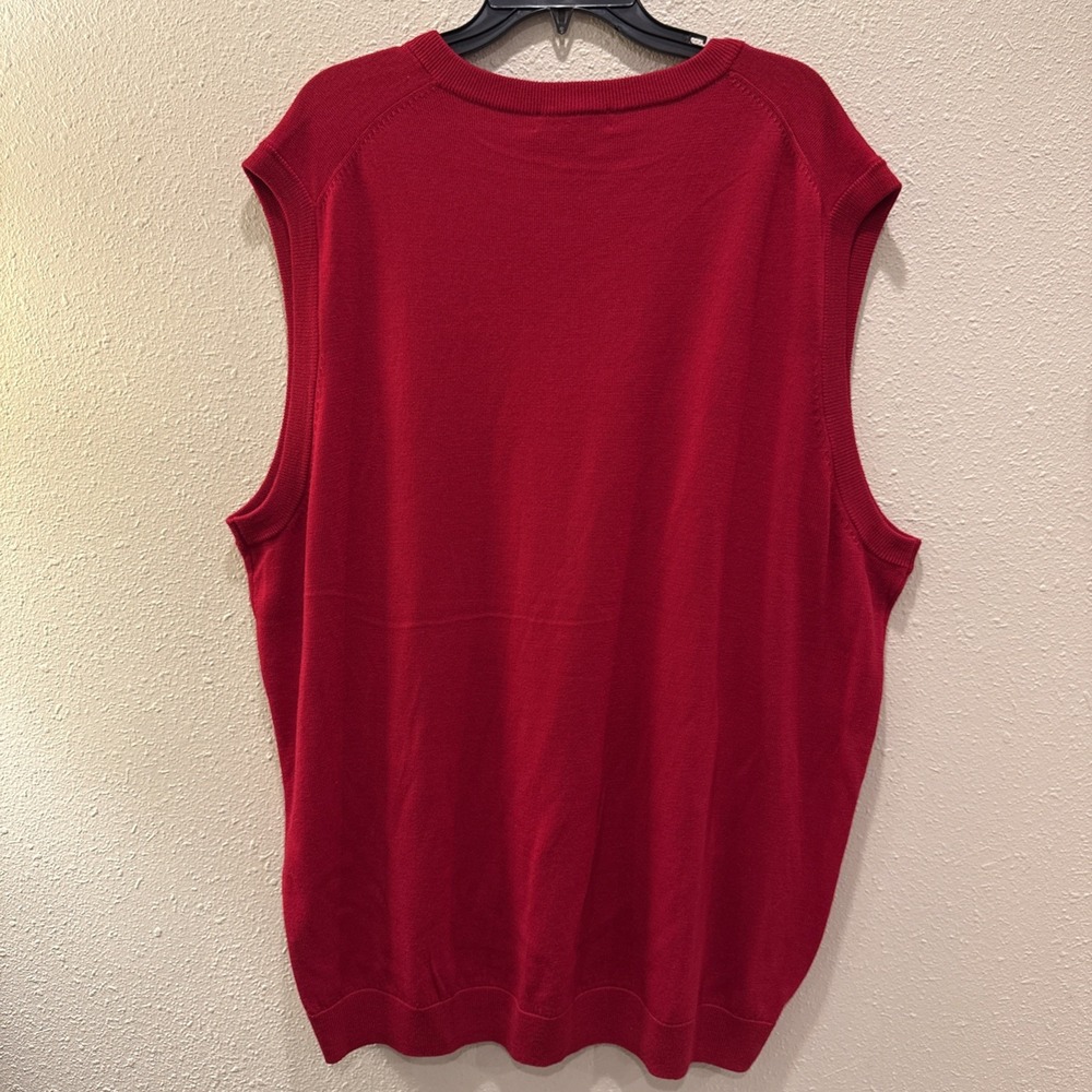 Hart Schaffner Marx Extra Fine Merino Wool Sweater Vest Mens Big & Tall 3XT Red - Picture 6 of 7